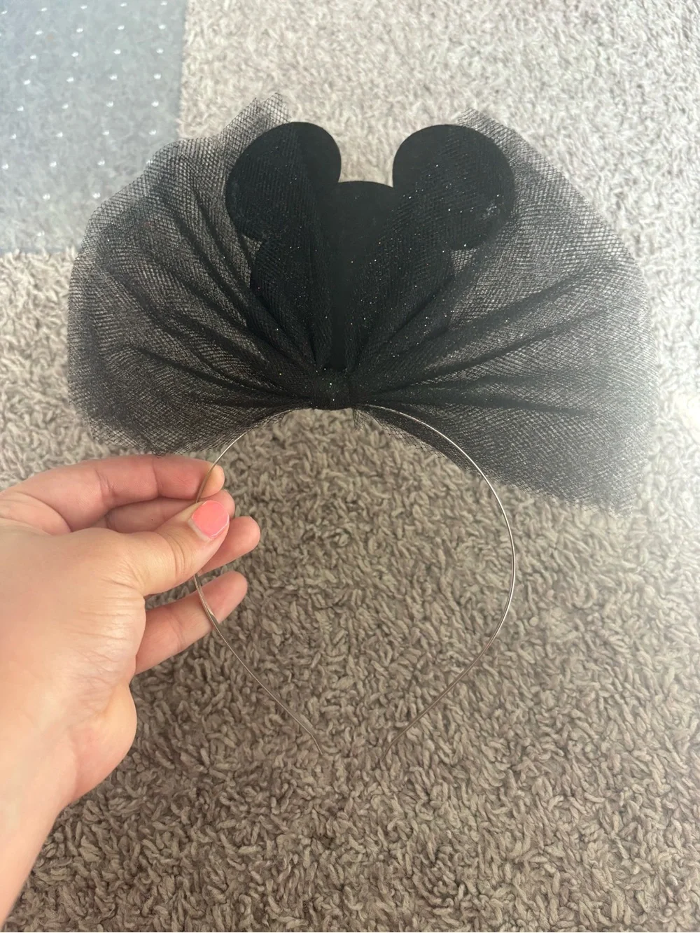 Disney Kids Black Mickey Mouse Tulle Headband